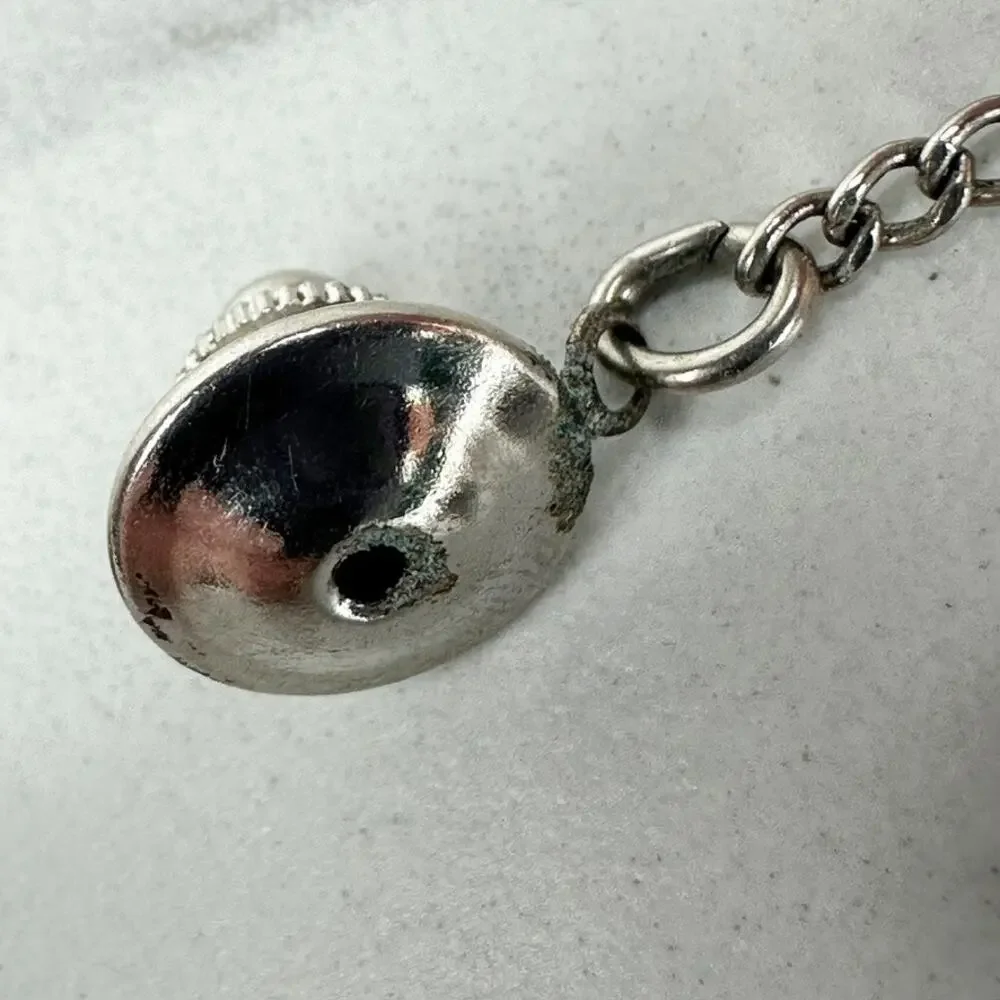 Vintage Faux Pearl Silver Tone Square Lapel Tie Tack Pin ✨